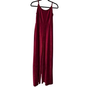 Forever 21 Burgundy Red Corduroy Wide Leg Jumpsuit Sleeveless Size M